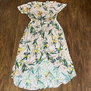 Pink Floral High Low Dress